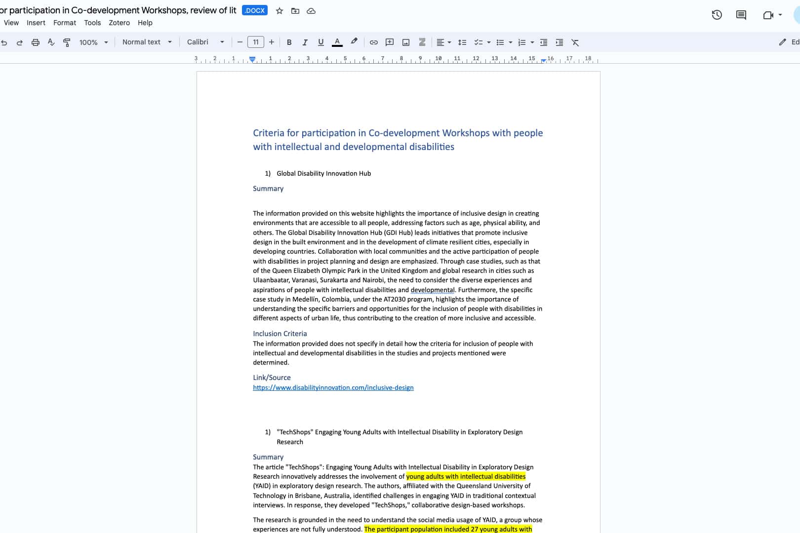A document describing the guidelines for participation in co-design workshops